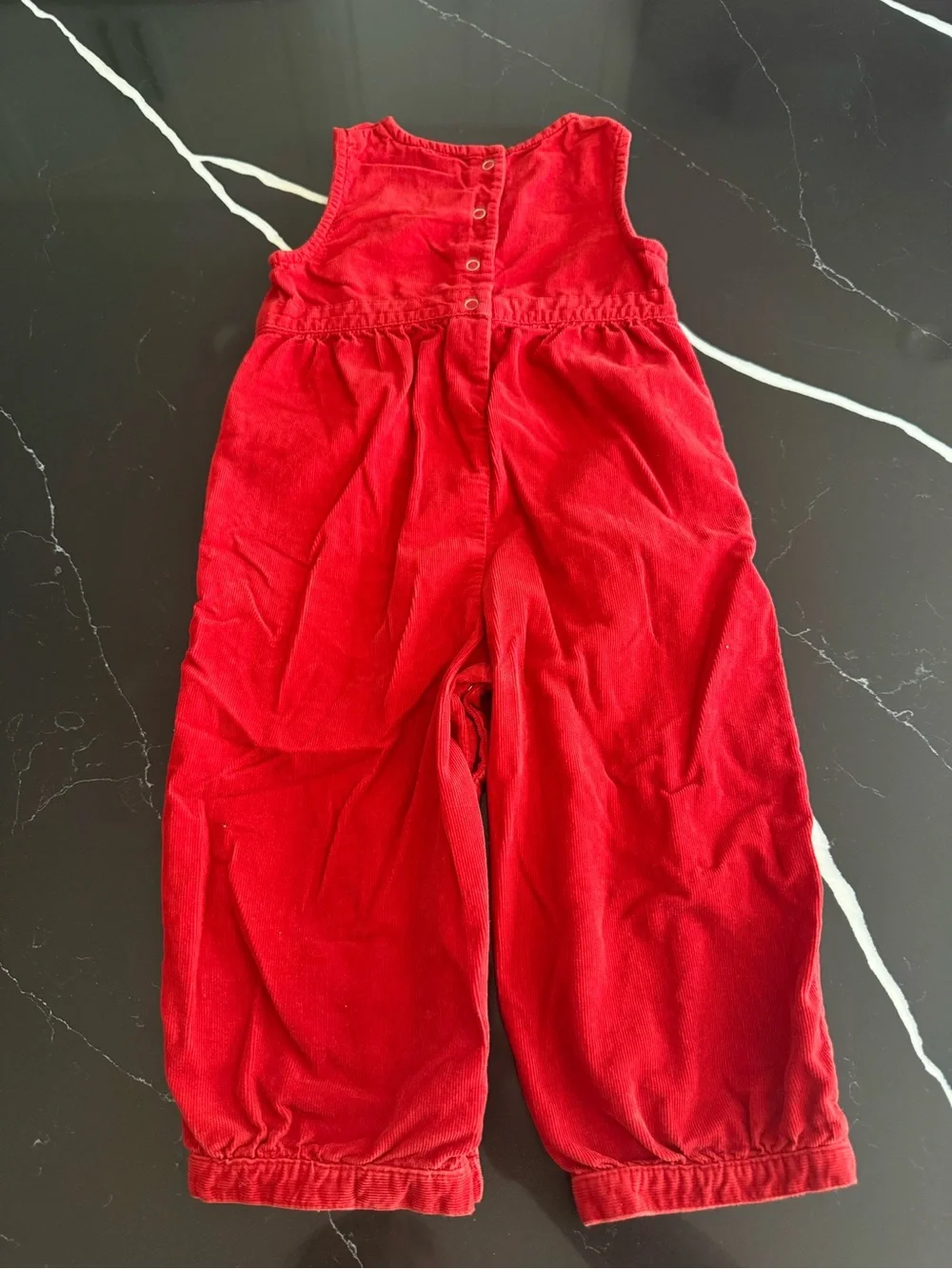Red Penguin Appliqué‎ Corduroy Overalls for Kids